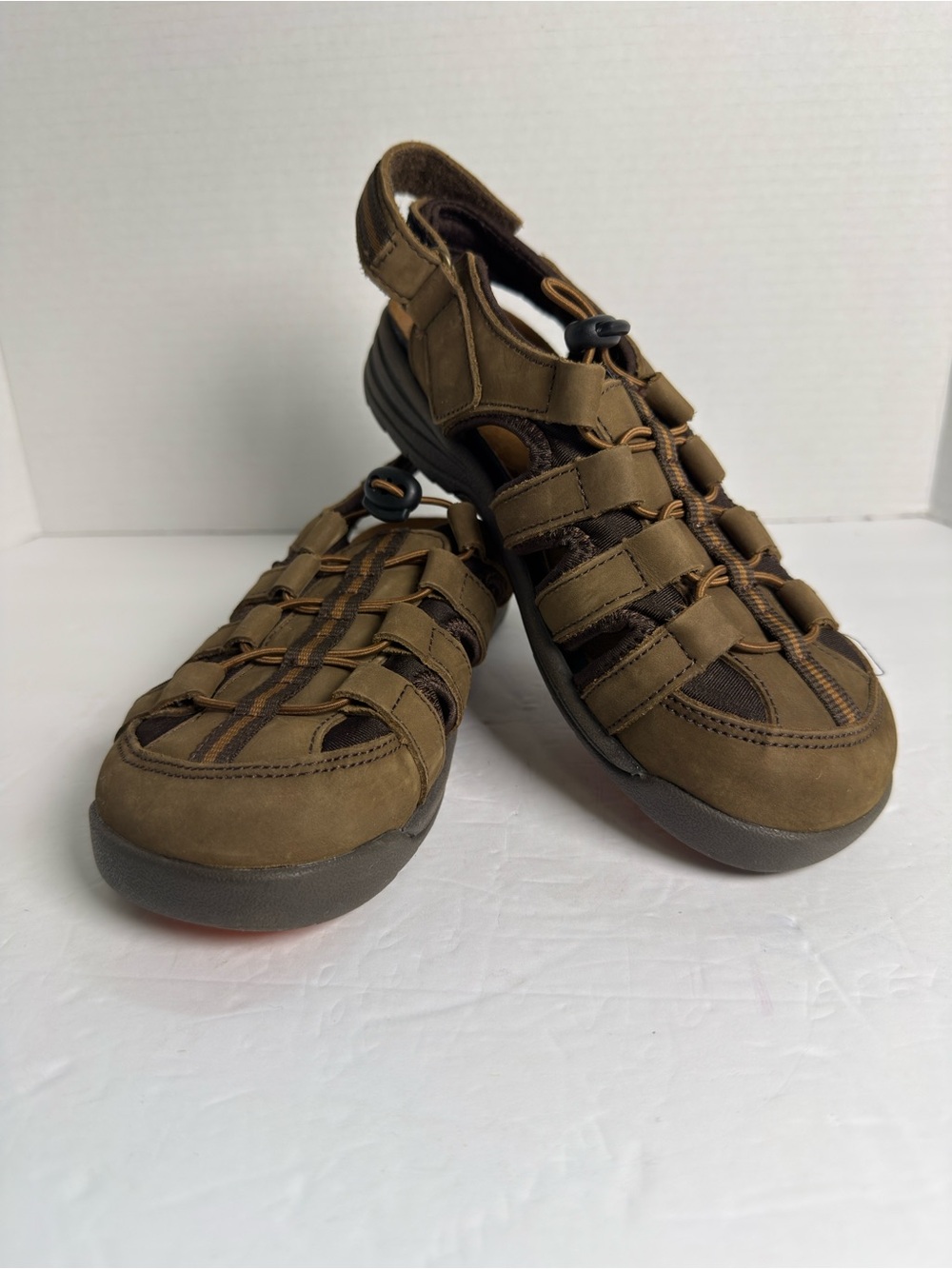 Barefoot Element Men's Olive Brown Strappy Fisherman Sandals size 6.5 W